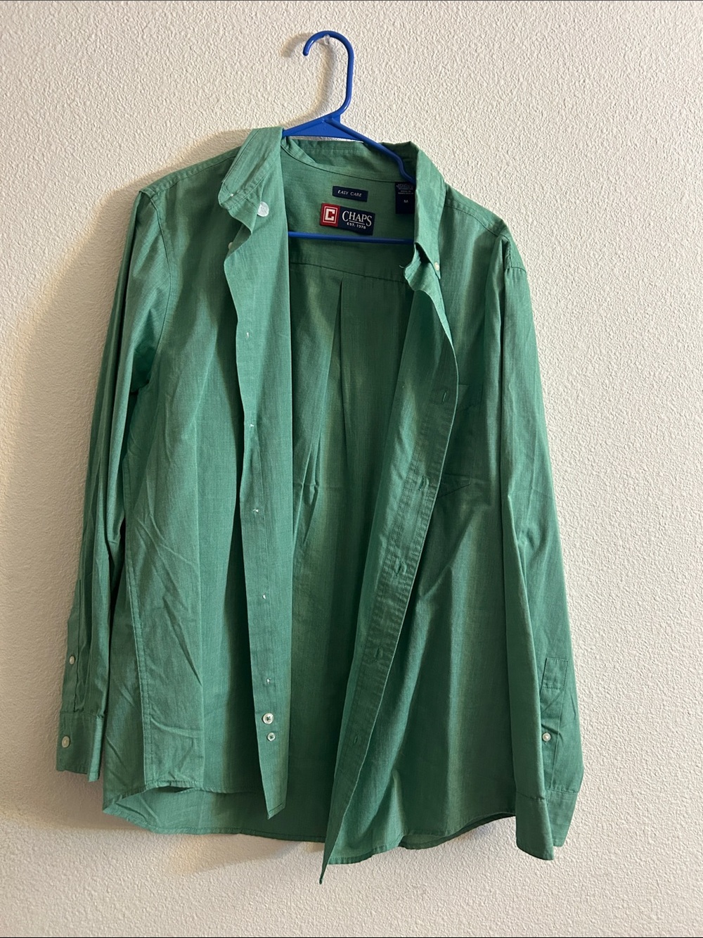Chaps Green Lightweight Button-Front Shirt Jacket